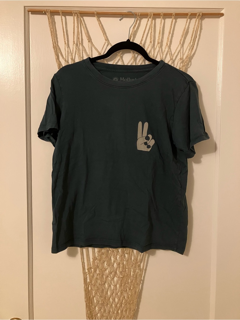 Mollusk Women's Short-Sleeve Green Peace Sign Tee